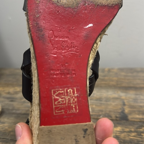 Christian Louboutin Espadrille Wedges - size 38 (fit 8/8.5) - Picture 15 of 17